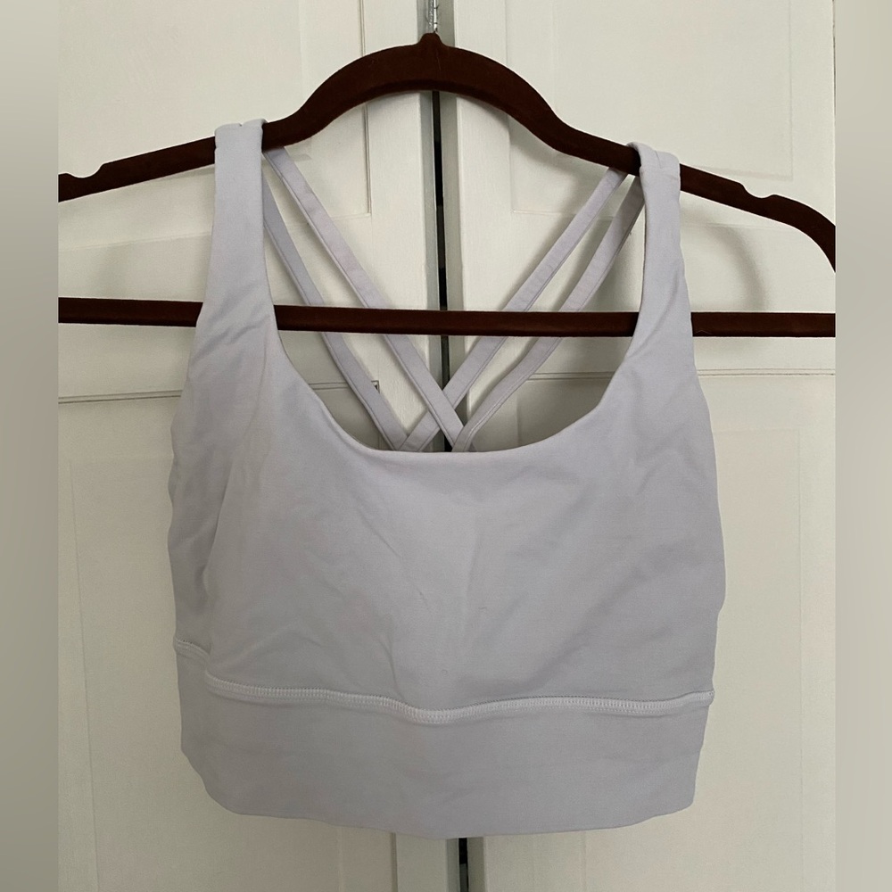Lululemon Energy Long Line Bra- white - size 8